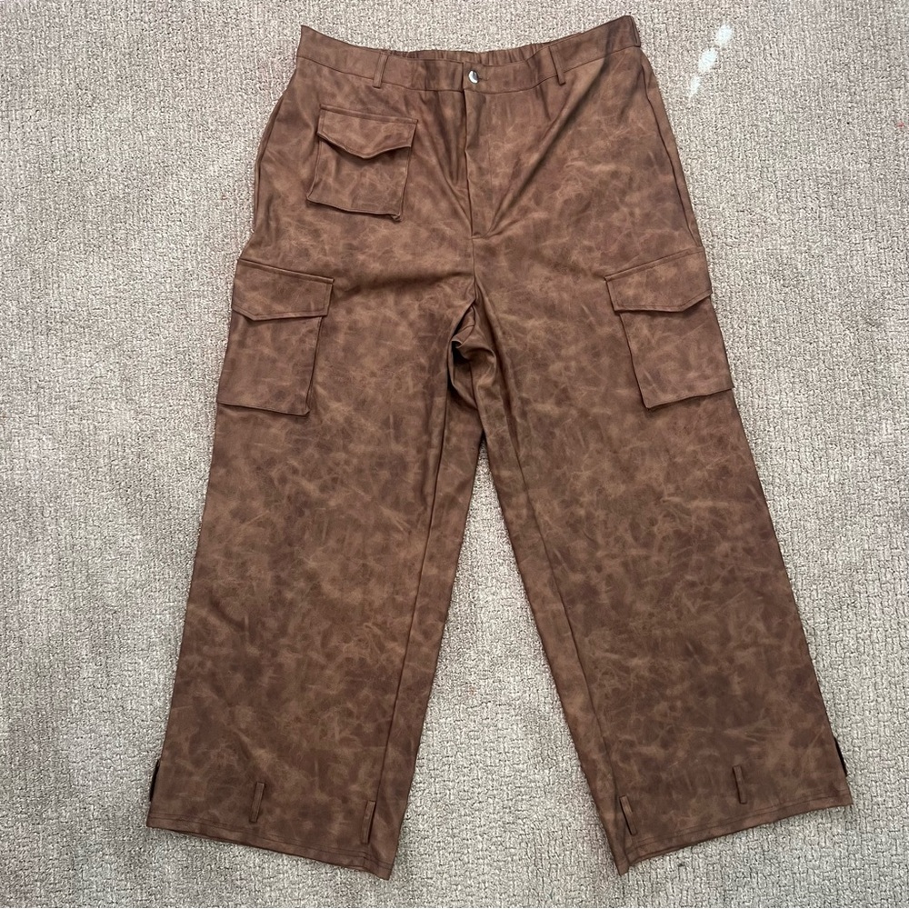 SHEIN Women's Brown Wide Leg Cargo Pants